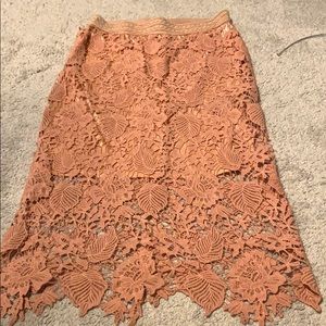 Blush Pink midi pencil skirt. Size medium